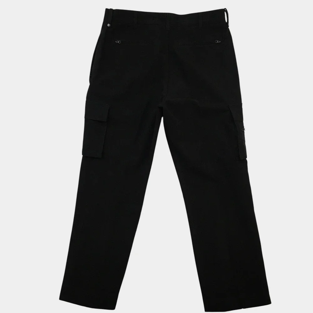 VINTAGE Banana Republic Mens Black Cotton Utility Cargo Pants 35x32 Straight